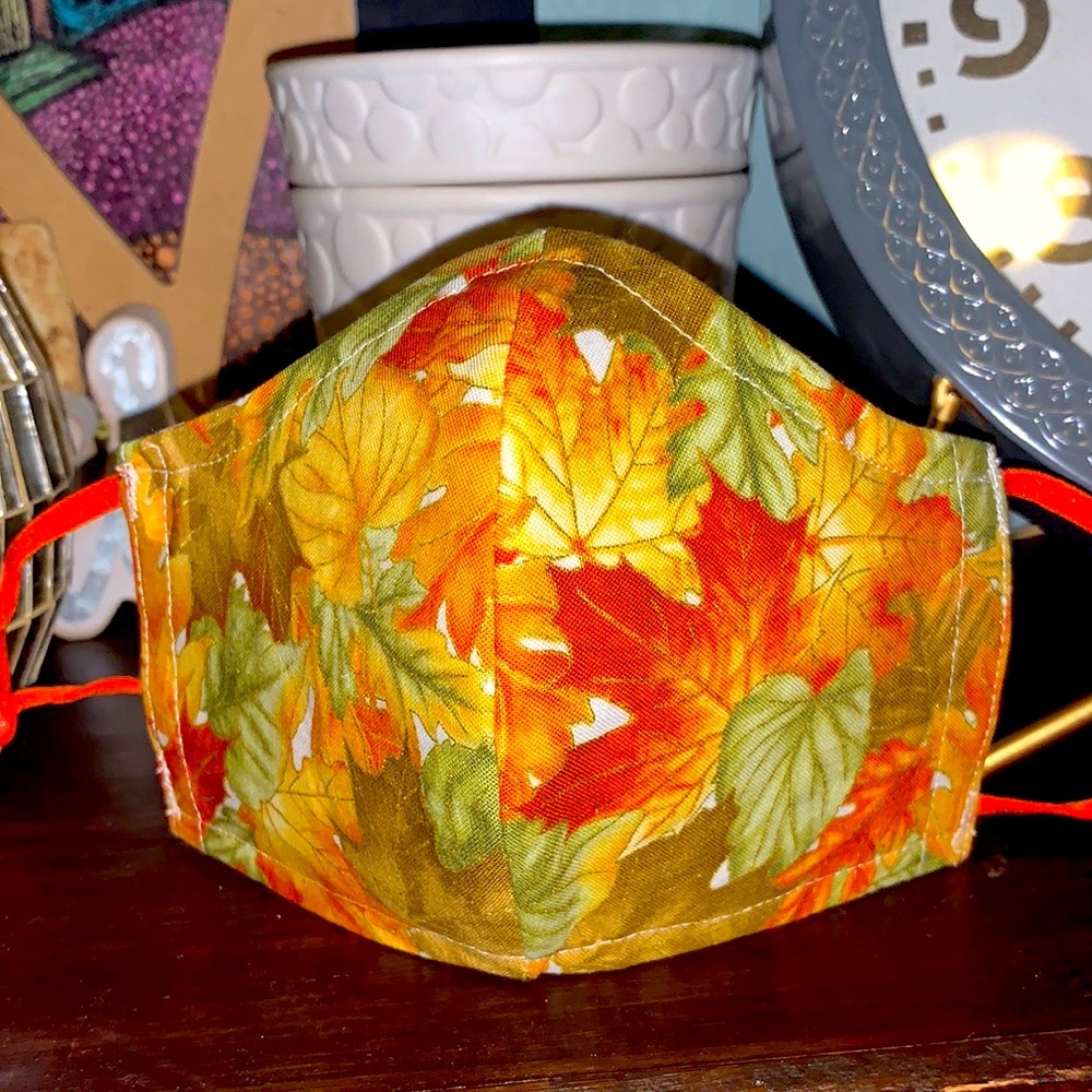 Fall Leaves Print Face Mask